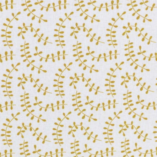 Baumwolle "Jule" weiß mit goldenen Ranken